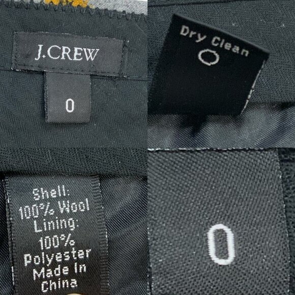 J. Crew Glasgow Wool Pant 0 Red Gray Plaid Tuxedo Stripe Lined Cropped Academia - Picture 5 of 14